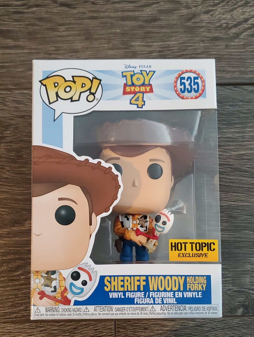 TOY STORY 4 Sheriff Woody Holding Forky #535 Funko Pop Hot Topic Exclusive